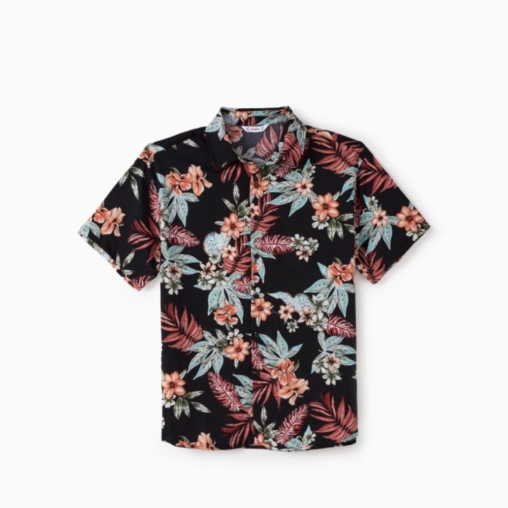 Patpat Men Floral Beach Button Down Shirt